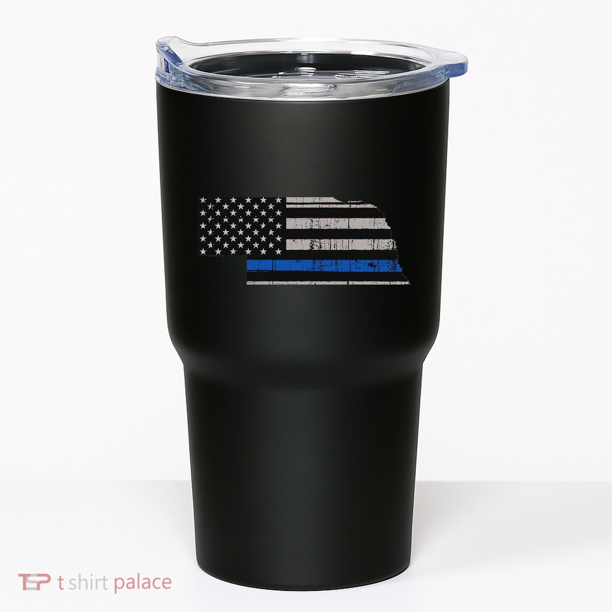 Support Law Enforcement Nebraska Police Officer Blue Tumbler