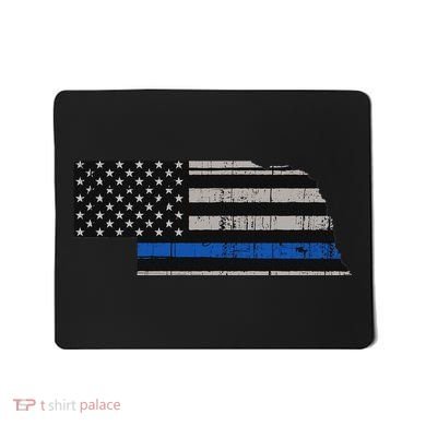 Support Law Enforcement Nebraska Police Officer Blue Mousepad