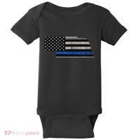 Support Law Enforcement Nebraska Police Officer Blue Baby Bodysuit thumb 0