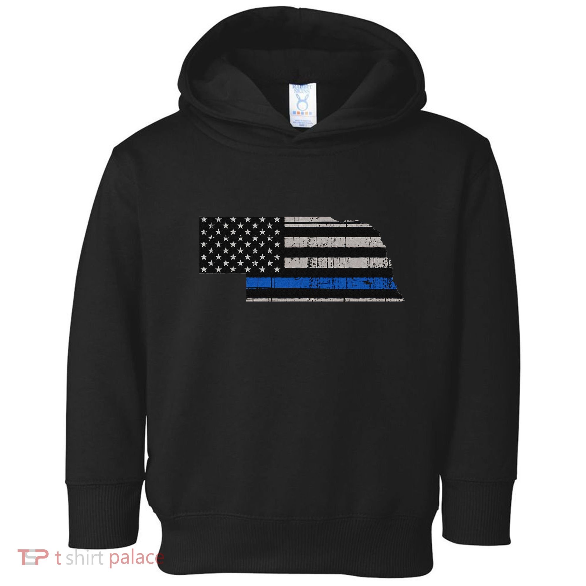Support Law Enforcement Nebraska Police Officer Blue Toddler Hoodie