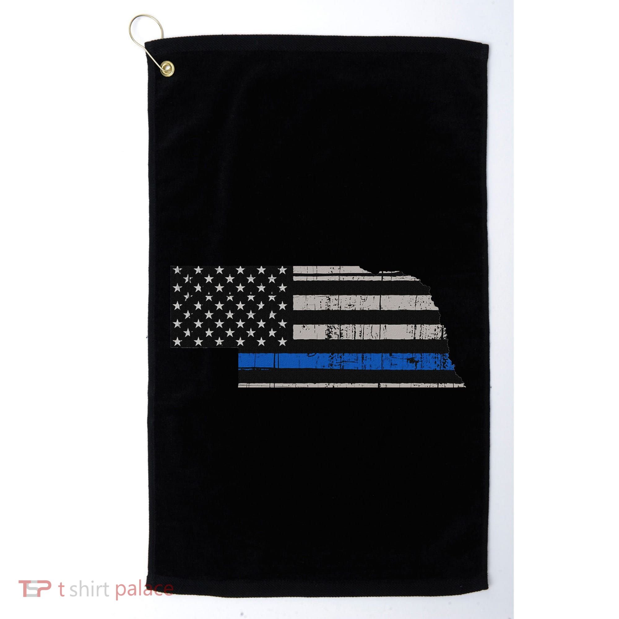 Support Law Enforcement Nebraska Police Officer Blue Golf Towel