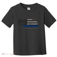 Support Law Enforcement Nebraska Police Officer Blue Toddler T-Shirt thumb 0