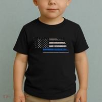 Support Law Enforcement Nebraska Police Officer Blue Toddler T-Shirt thumb 2