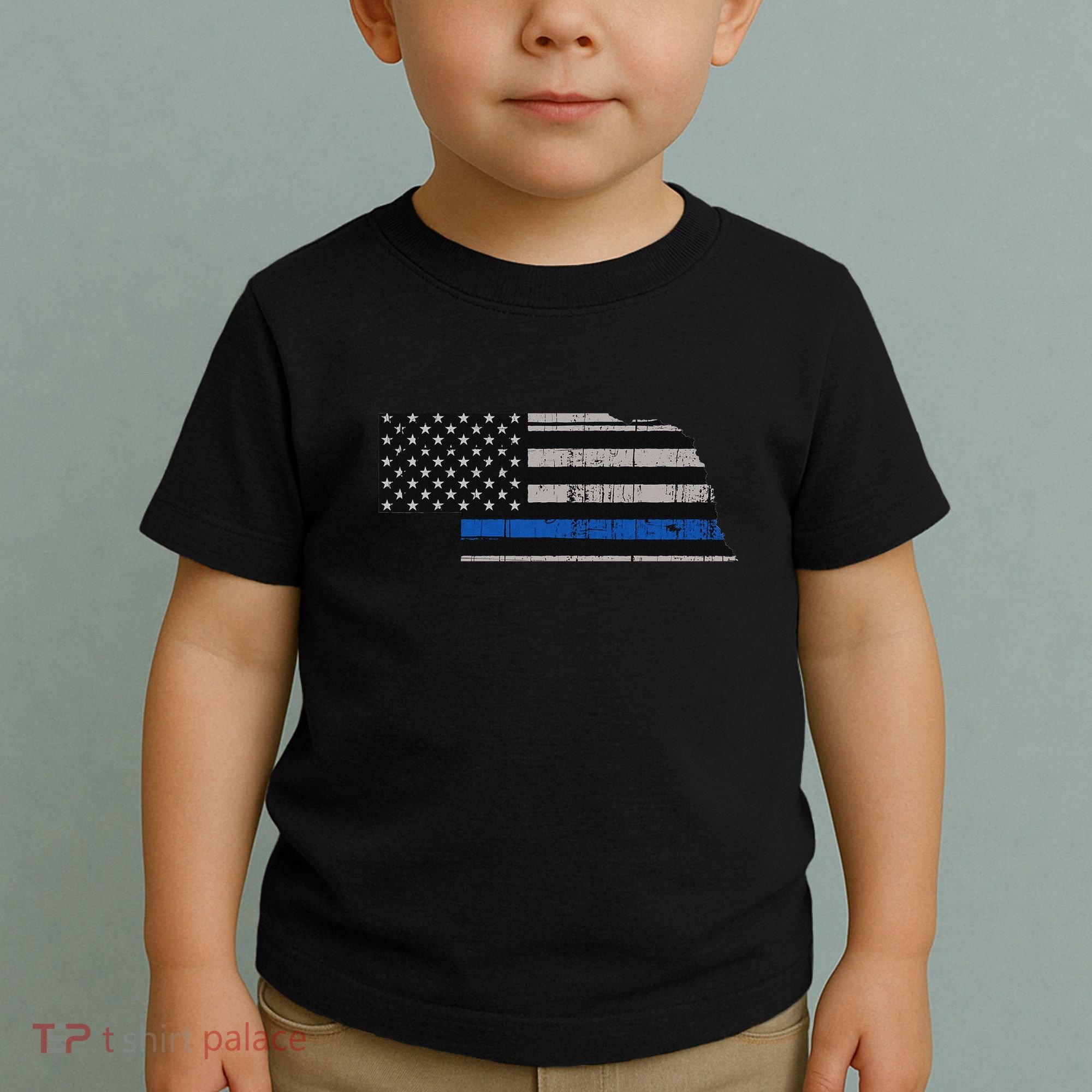 Support Law Enforcement Nebraska Police Officer Blue Toddler T-Shirt