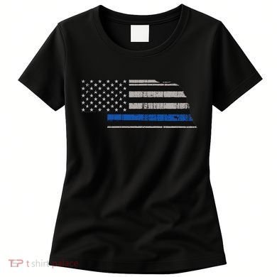 Support Law Enforcement Nebraska Police Officer Blue Women's T-Shirt