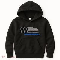Support Law Enforcement Nebraska Police Officer Blue Kids Hoodie thumb 0