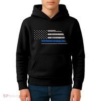 Support Law Enforcement Nebraska Police Officer Blue Kids Hoodie thumb 4