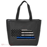 Support Law Enforcement Nebraska Police Officer Blue Tote Bag thumb 0