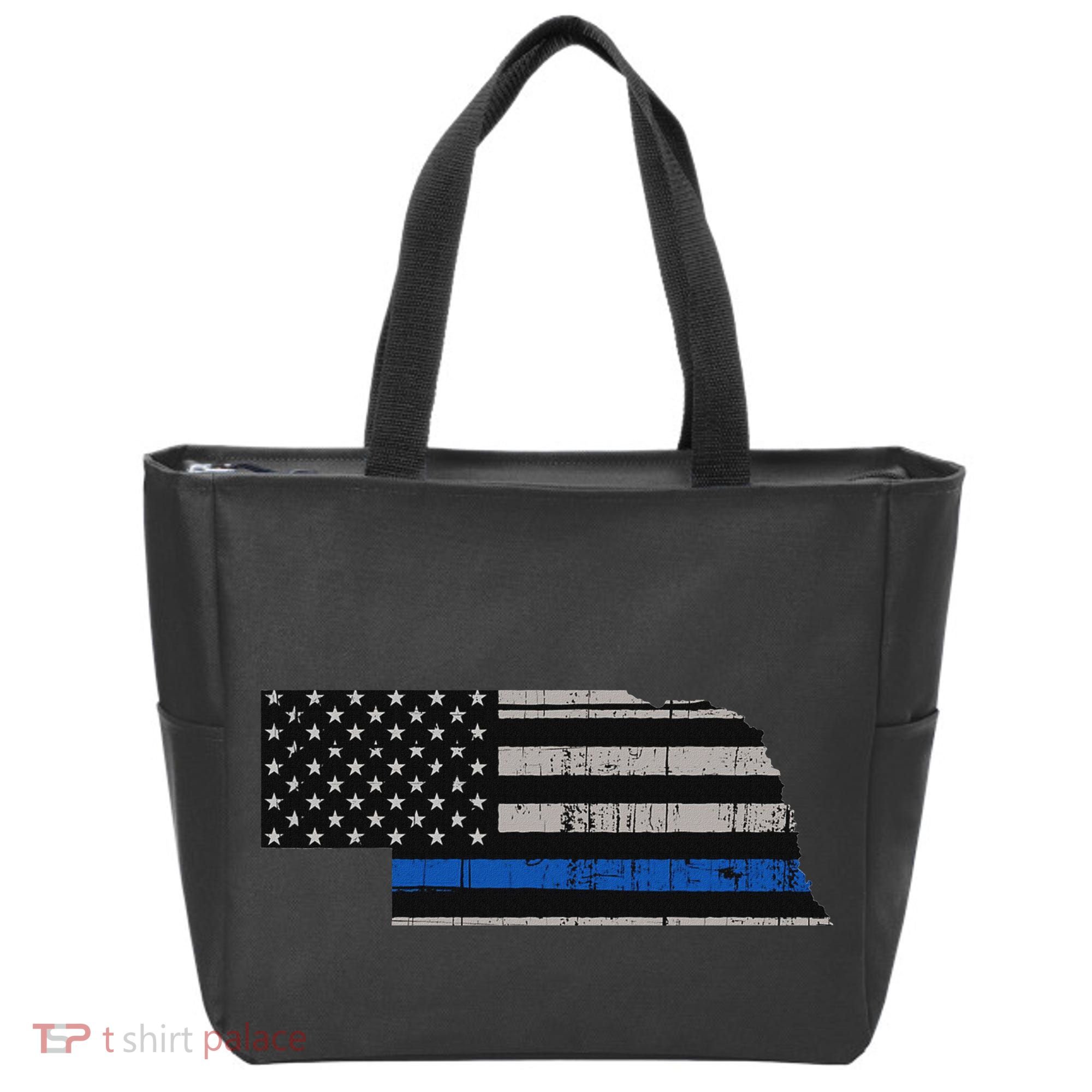 Support Law Enforcement Nebraska Police Officer Blue Tote Bag