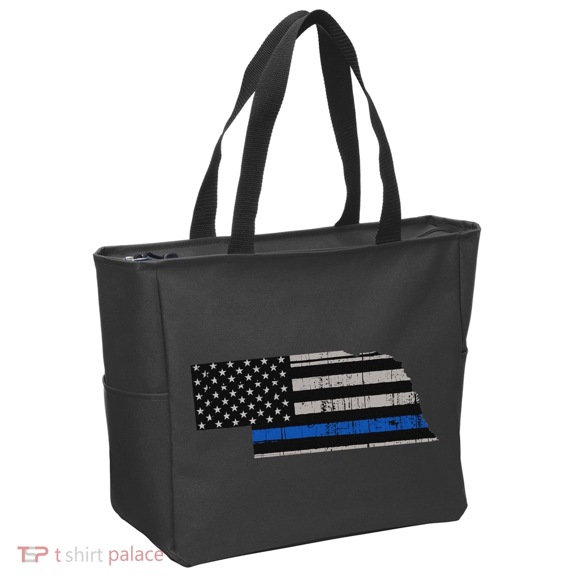 Support Law Enforcement Nebraska Police Officer Blue Tote Bag