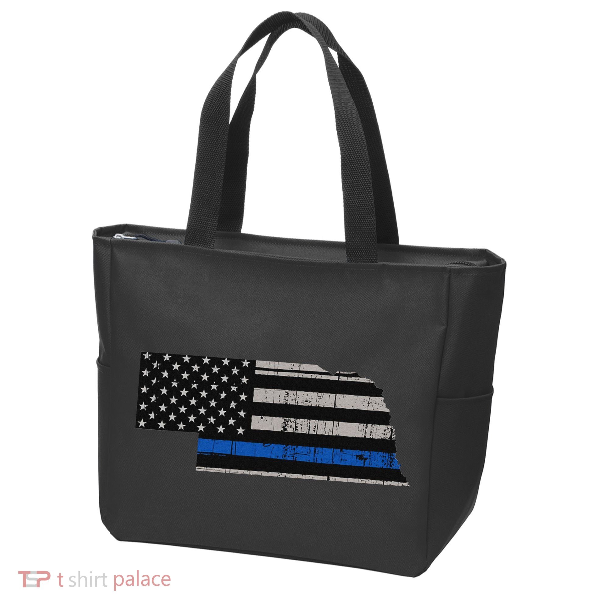 Support Law Enforcement Nebraska Police Officer Blue Tote Bag