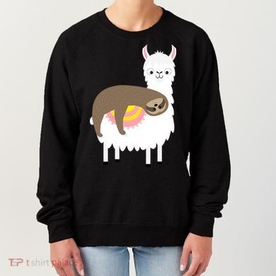 Sleeping Sloth On A Llama  Women's Sweatshirt