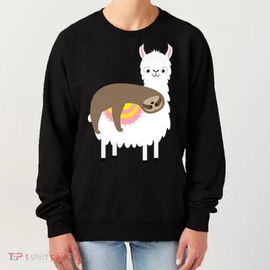 Sleeping Sloth On A Llama  Women's Sweatshirt