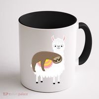 Sleeping Sloth On A Llama  Coffee Mug thumb 1
