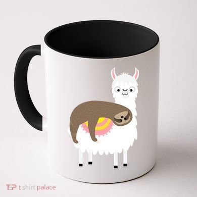 Sleeping Sloth On A Llama  Coffee Mug