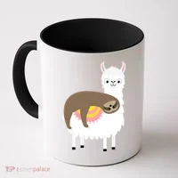 Sleeping Sloth On A Llama  Coffee Mug thumb 0