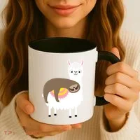 Sleeping Sloth On A Llama  Coffee Mug thumb 3
