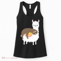 Sleeping Sloth On A Llama  Women's Tank Top thumb 0