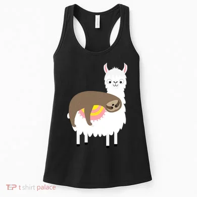 Sleeping Sloth On A Llama  Women's Tank Top