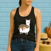 Sleeping Sloth On A Llama  Women's Tank Top thumb 2