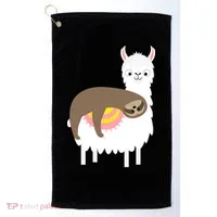 Sleeping Sloth On A Llama  Golf Towel thumb 0