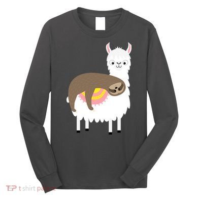 Sleeping Sloth On A Llama  Long Sleeve Shirt