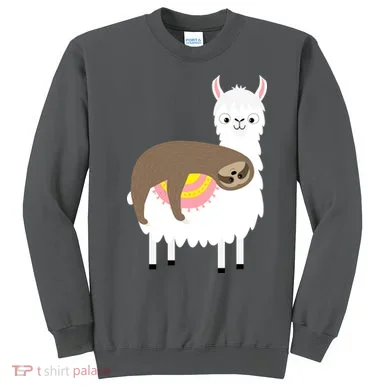 Sleeping Sloth On A Llama  Sweatshirt