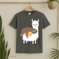 Sleeping Sloth On A Llama  T-Shirt thumb 2