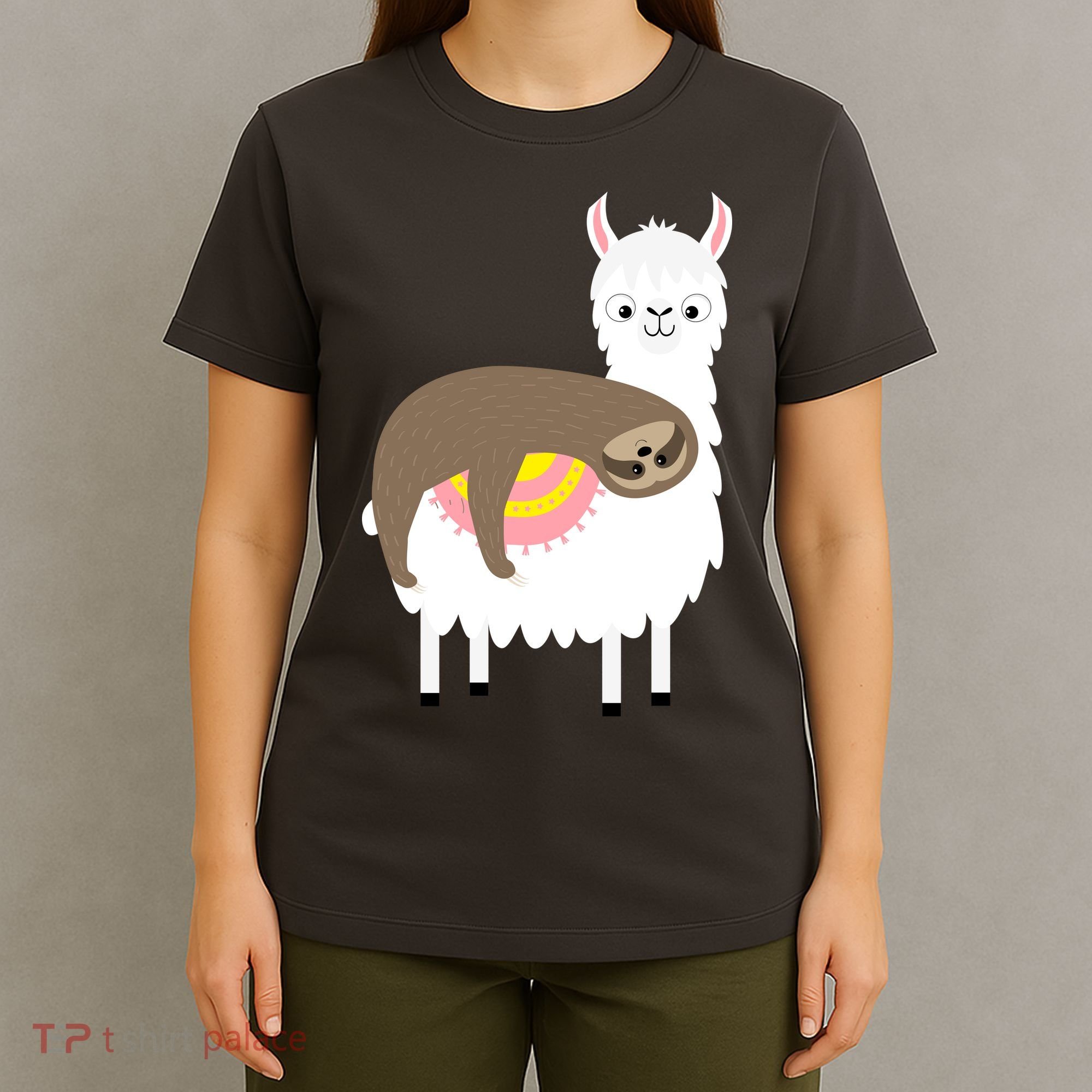 Sleeping Sloth On A Llama  T-Shirt