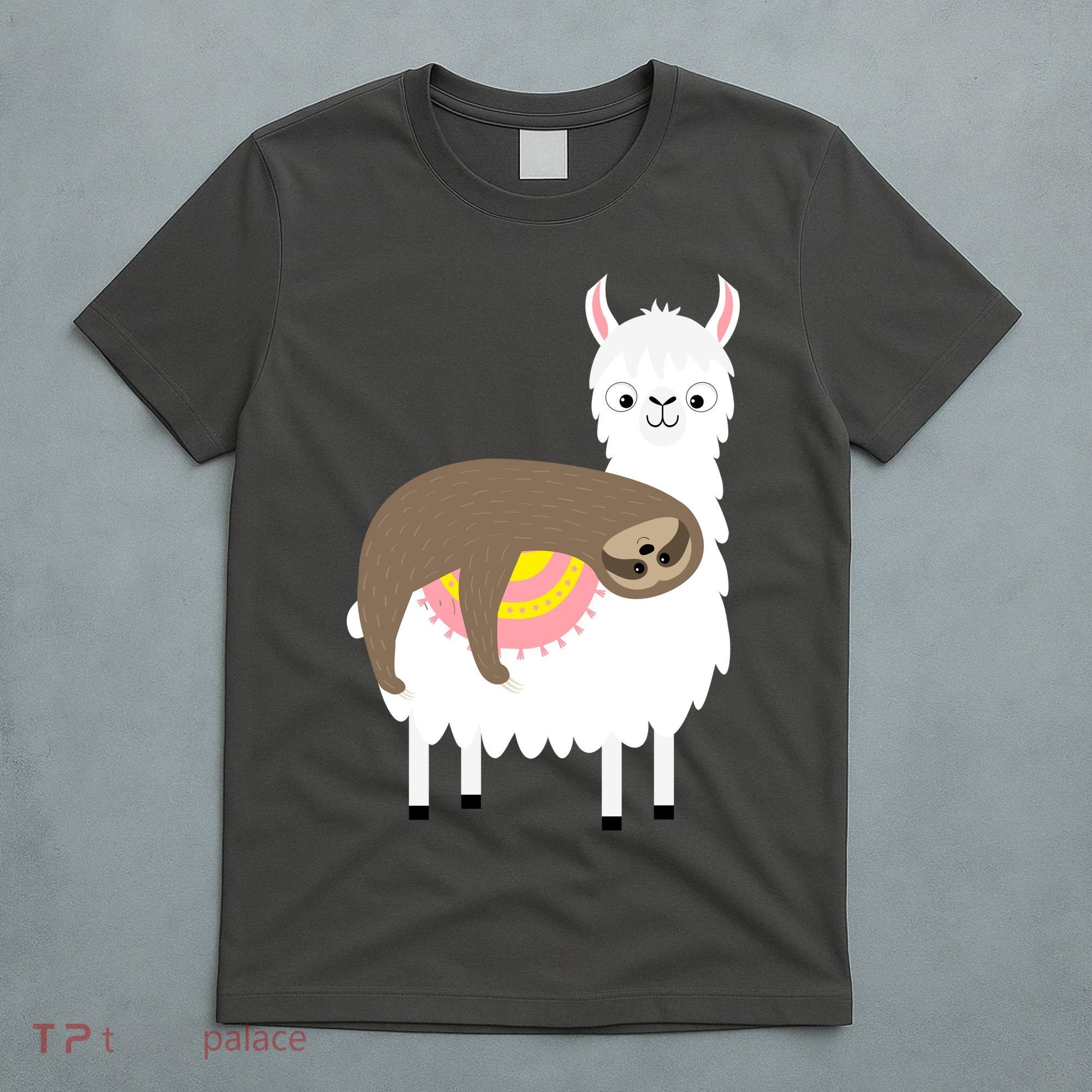 Sleeping Sloth On A Llama  T-Shirt