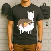 Sleeping Sloth On A Llama  T-Shirt thumb 6