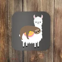 Sleeping Sloth On A Llama  Coaster thumb 0