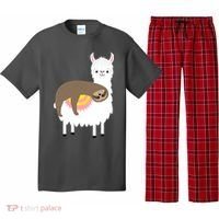 Sleeping Sloth On A Llama  Pajama Set thumb 0