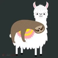 Sleeping Sloth On A Llama  Baby Bodysuit thumb 2