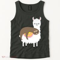 Sleeping Sloth On A Llama  Tank Top thumb 2