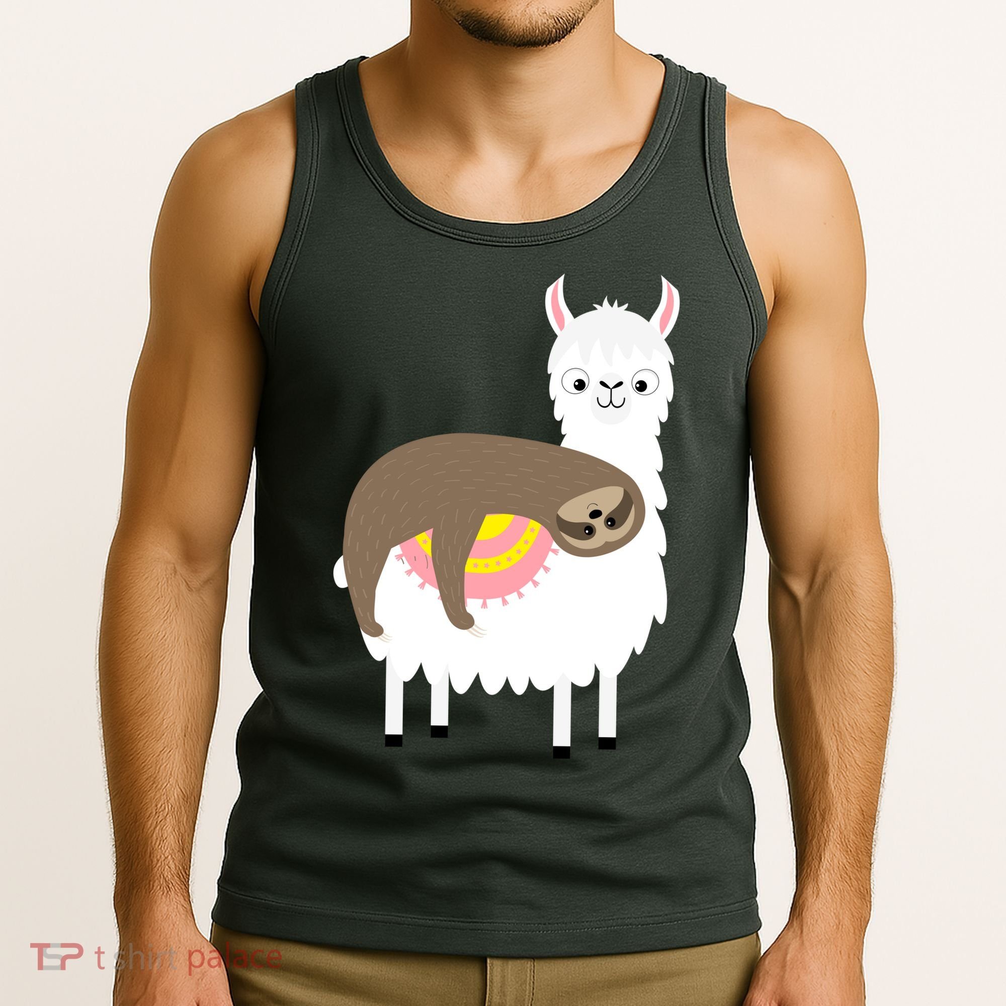 Sleeping Sloth On A Llama  Tank Top