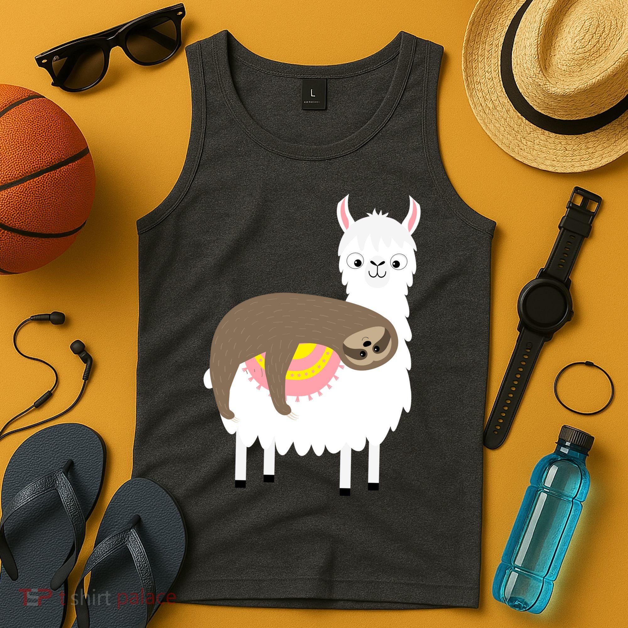 Sleeping Sloth On A Llama  Tank Top