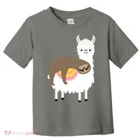 Sleeping Sloth On A Llama  Toddler T-Shirt thumb 0