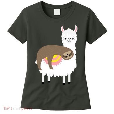 Sleeping Sloth On A Llama  Women's T-Shirt