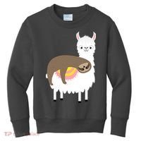 Sleeping Sloth On A Llama  Kids Sweatshirt thumb 0