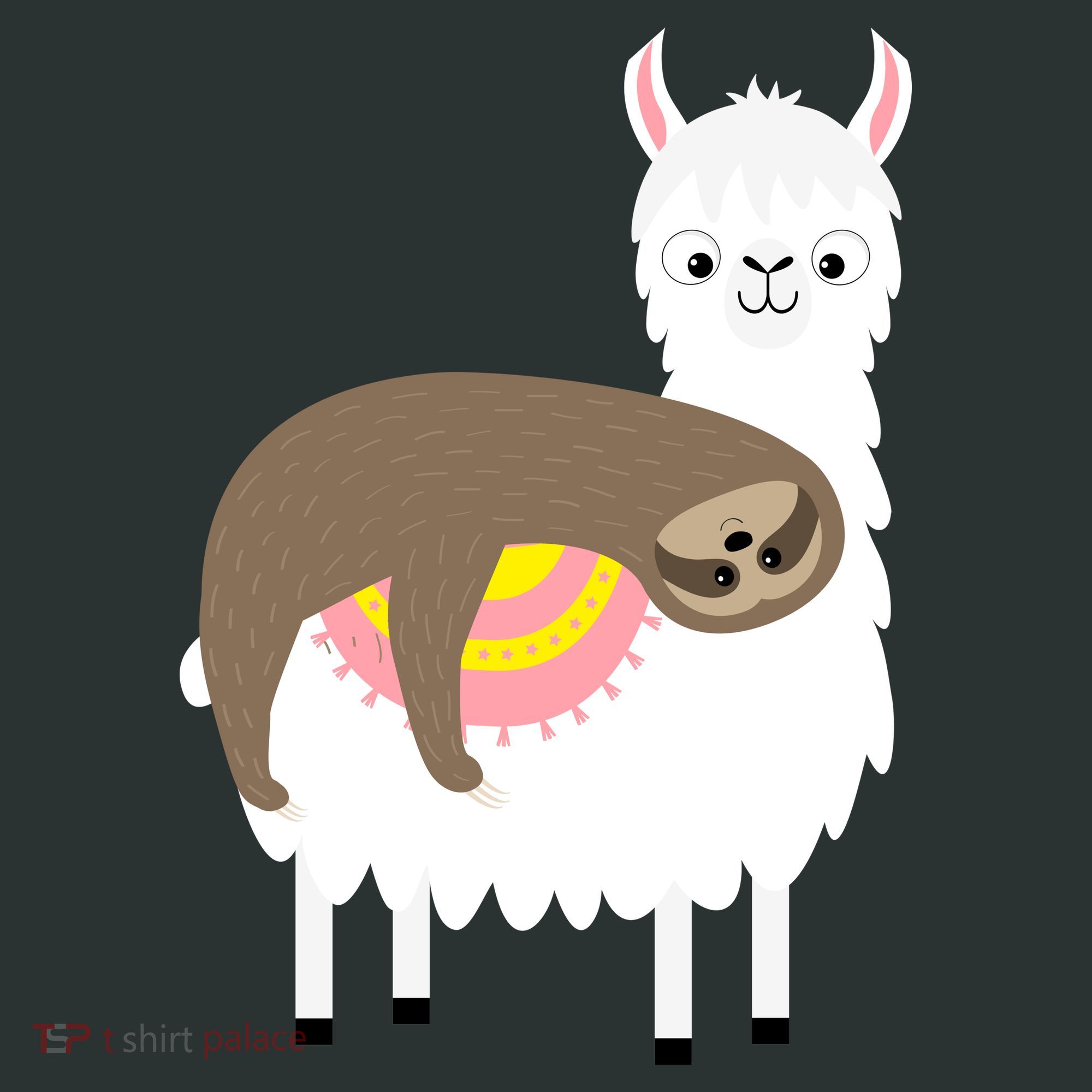 Sleeping Sloth On A Llama  Kids Hoodie
