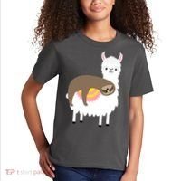 Sleeping Sloth On A Llama  Kids T-Shirt thumb 2