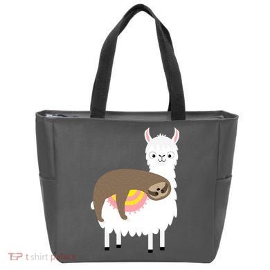 Sleeping Sloth On A Llama  Tote Bag