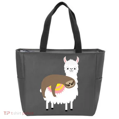 Sleeping Sloth On A Llama Tote Bag
