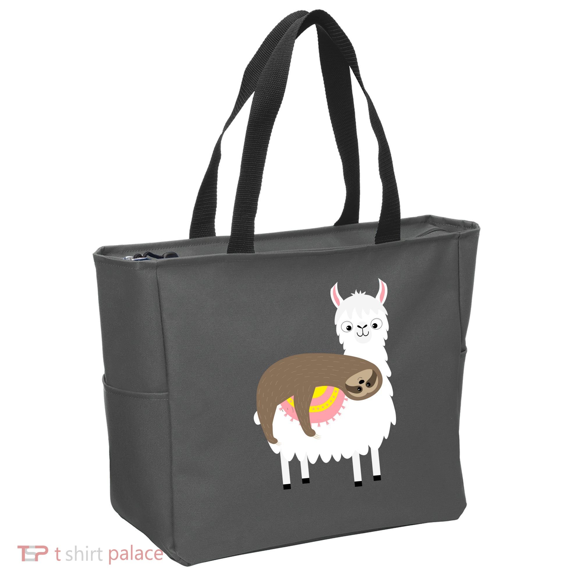 Sleeping Sloth On A Llama  Tote Bag