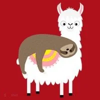 Sleeping Sloth On A Llama Christmas Stocking thumb 1
