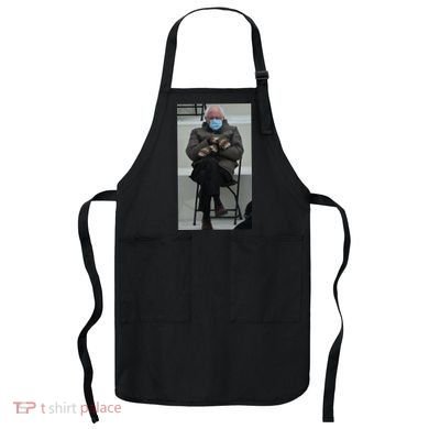 Sleepy Bernie Sanders Mittens Sitting Inauguration Apron