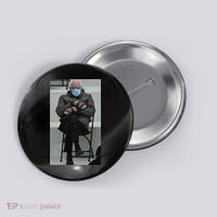 Sleepy Bernie Sanders Mittens Sitting Inauguration Button thumb 0