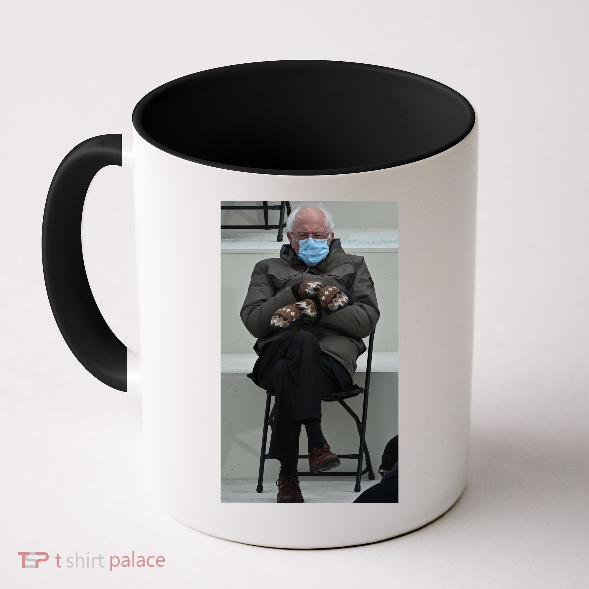 Sleepy Bernie Sanders Mittens Sitting Inauguration Coffee Mug