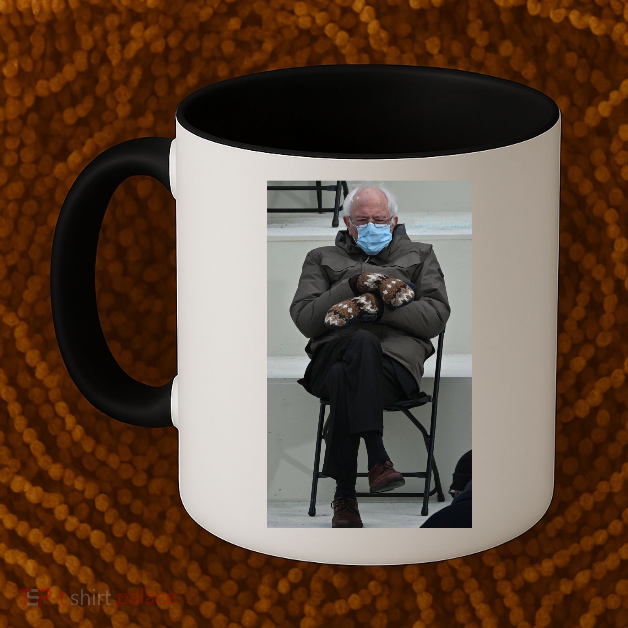 Sleepy Bernie Sanders Mittens Sitting Inauguration Coffee Mug